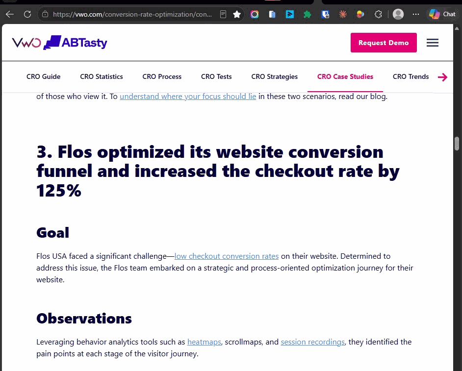 E-commerce store checkout conversion improvement result